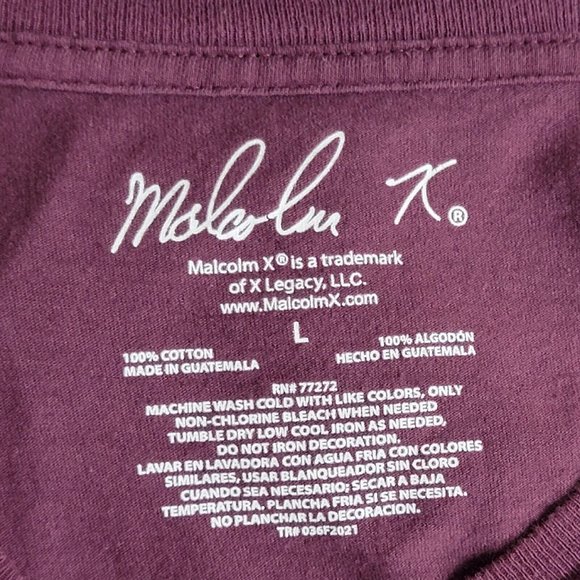 Malcolm X T-Shirt Mens Large Purple Driven Civil Rights Leader Short Sleeve Tee - Picture 8 of 8